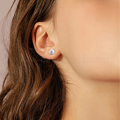 Плоские круглые серьги-гвоздики из пластика/смолы&nbsp;KY-SP0001-46