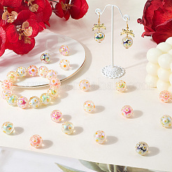 32 шт. 8-цветные прозрачные акриловые бусины с УФ-покрытием TACR-PA0001-03