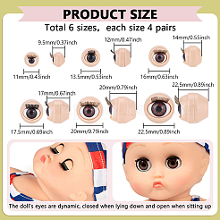 24 пара 6 стиля 3d abs кукла ремесло мультфильм подвижный глаз&nbsp;FIND-PH0028-13A