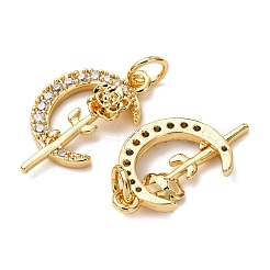 Латунные микропаве прозрачные подвески с фианитом&nbsp;KK-A270-13G