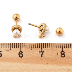 Серьги-гвоздики из искусственного жемчуга из нержавеющей стали 304 STAS-E502-03G