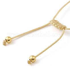 Регулируемый плоский круглый браслет с амулетами святой девы&nbsp;LS-BJEW-Z073-01G-04