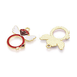 Подвески из сплава с эмалью ко дню святого валентина&nbsp;ENAM-T023-18A