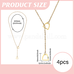 4 шт. ожерелье из нержавеющей стали 201&nbsp;NJEW-CA0001-22G