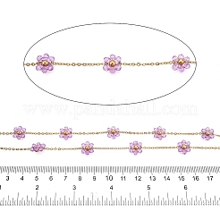 Цепочки из цветочных стеклянных бусин&nbsp;CHS-P016-41G-02