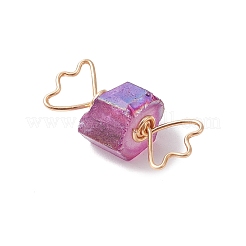 4шт 4 цвета гальванические подвески из натурального кварца&nbsp;PALLOY-TA00224-01