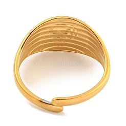 Ионное покрытие (ip) 304 нержавеющая сталь широкие манжеты для пальцев для женщин&nbsp;RJEW-P114-10G