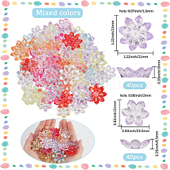 80 шт. 2 стиля прозрачных акриловых колпачков для бусин&nbsp;TACR-SP0001-28
