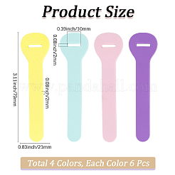 24 шт. 4-х цветные ПВХ-язычки для застежки-молнии&nbsp;PVC-GF0001-02B-03