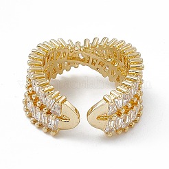 Кольцо-манжета с прозрачным кубическим цирконием и крест-накрест RJEW-G276-04G