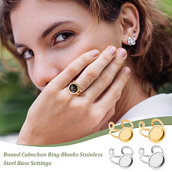 8 шт. 4 стиля 201 нержавеющая сталь открытая фурнитура для манжетного кольца STAS-GA0001-54