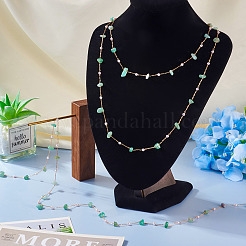 3 м наборы для изготовления ожерелья из натуральной зеленой авантюриновой крошки и АБС-пластика с имитацией жемчуга&nbsp;CHC-TA0001-30A