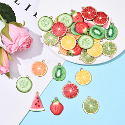 32шт 8 стиля подвески из легкого золотого сплава с эмалью&nbsp;ENAM-YW0005-48