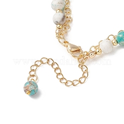 Многорядные браслеты из натурального хаулита и латунных цепей роло для женщин&nbsp;BJEW-JB13160