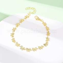 Браслеты из латунной цепочки для женщин&nbsp;BJEW-C140-07G