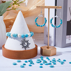 3 нити 3 размеров окрашенные синтетические бирюзовые окрашенные нити бусин TURQ-SC0001-16