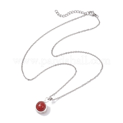 304 нержавеющая сталь кабель фарфор ожерелья NJEW-JN04868-02