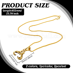 2 шт. 2 цвета из нержавеющей стали боксерская перчатка подвеска коробка цепочка ожерелье для мужчин&nbsp;NJEW-HY0001-09B