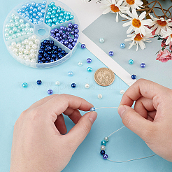 300 шт. двухцветные стеклянные бусины-жемчужины с перламутровым эффектом&nbsp;HY-PH0001-14