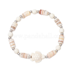 2шт синтетические бирюзовые бусины эластичные браслеты для мужчин и женщин BJEW-JB11885