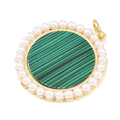 Латунные подвески с синтетическим малахитом&nbsp;KK-C162-004A-G