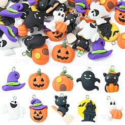 40шт 10 стиля непрозрачные подвески из смолы RESI-CJ0002-89