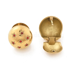 Серьги-кольца из нержавеющей стали 304 со стразами&nbsp;EJEW-M041-01G-05