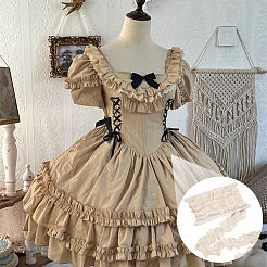 3 ярд хлопковой ленты с вышивкой цветов в складку OCOR-MA0001-14A