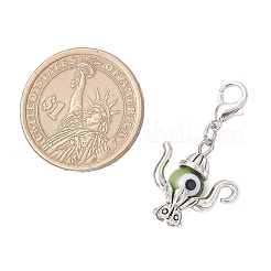 Чайник ручной работы лэмпворк от сглаза и тибетский стиль подвесные украшения из сплава HJEW-JM03543-02