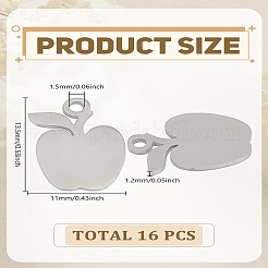 16 шт. подвески из нержавеющей стали 304&nbsp;STAS-LP0003-11