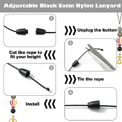 Силиконовые бусины ремешок на шею шнурок&nbsp;HJEW-YW00044-01