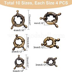 12 шт. 3 стиля латунных пружинных кольцевых застежек KK-FH0004-11