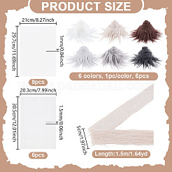 6 шт. 6-х цветная рождественская ткань из 60% волокна и 40% полиэстера&nbsp;AJEW-NB0006-74