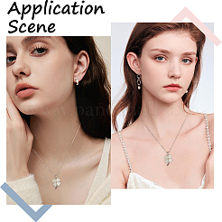 1 шт. ожерелье с подвеской из натурального белого нефрита в виде клевера NJEW-BBC0001-21