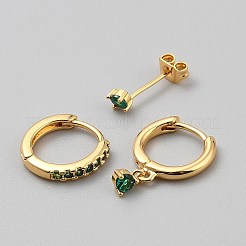 Комплекты серег-колец и гвоздиков из латуни и страз&nbsp;EJEW-WH0033-32