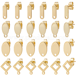 80 шт. 4 стиля фурнитуры для сережек-гвоздиков из нержавеющей стали 201&nbsp;EJEW-BBC0002-14A