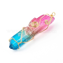 Гальванизировать природный кристалл кварца подвески&nbsp;PALLOY-JF00741-02