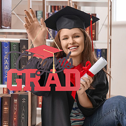 Декор для настенного украшения из дерева на тему выпускного сезона&nbsp;AJEW-WH20006-232A