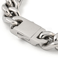 Не тускнеющие браслеты из кубинской цепочки из нержавеющей стали 201 для женщин и мужчин BJEW-F473-01P-01