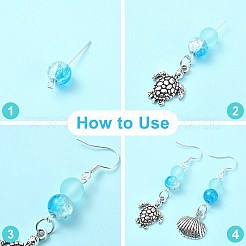 Наборы для изготовления висячих сережек из сплава морских животных своими руками&nbsp;DIY-YW0009-52