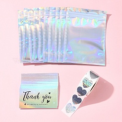 Прямоугольные пластиковые пакеты с застежкой-молнией на тему Дня благодарения с блестками и голографическими элементами OPP-FS0001-16A