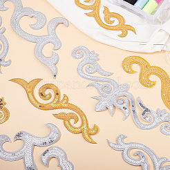 6 стиль благоприятное облако этнический стиль пвх вышивка пайетками полиэстер ткань термонаклейки нашивки PATC-GA0001-33