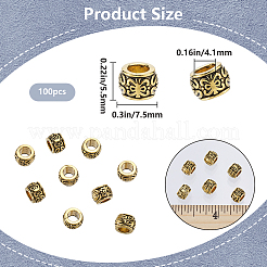 100 шт. европейские бусины из сплава в тибетском стиле TIBEB-SP0001-07