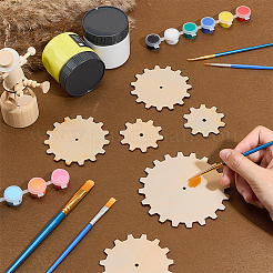 18 шт. 3 стиля шестеренок необработанные деревянные детали&nbsp;WOOD-OC0004-30