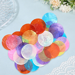 36 шт. подвески из двухцветной натуральной ракушки капиз&nbsp;FIND-SC0017-50