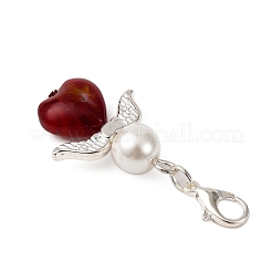 Стеклянный кулон в виде сердца ангела&nbsp;HJEW-JM03804