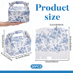 Прямоугольные подарочные коробки для хранения бумаги с цветочным узором CON-WH0085-177