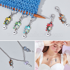 Слон из легированной эмали с подвеской с номером маркеры петель с замком HJEW-AB00007