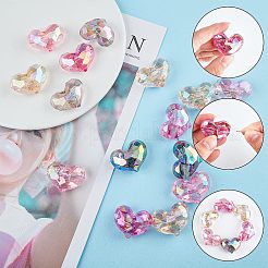 16шт 4 цвета прозрачные акриловые бусины&nbsp;MACR-FH0001-14