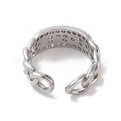 Открытые манжеты из латуни с микропаве кубический цирконий RJEW-K263-13P